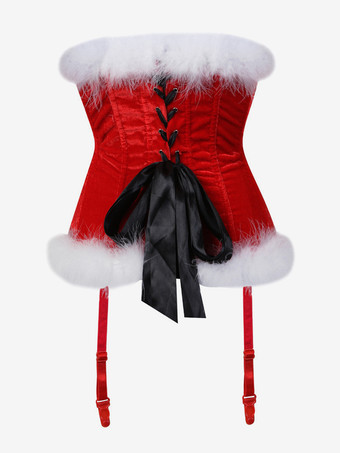 コルセット レディース クリスマス シェイピング レッド クリスマス ホリデー コスチューム