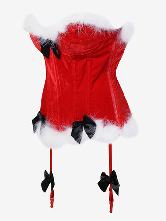 コルセット レディース クリスマス シェイピング レッド クリスマス ホリデー コスチューム