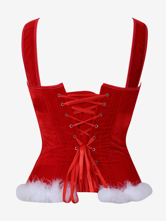 女性用クリスマスシェイピングレッドコスチュームコルセット
