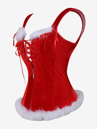 女性用クリスマスシェイピングレッドコスチュームコルセット
