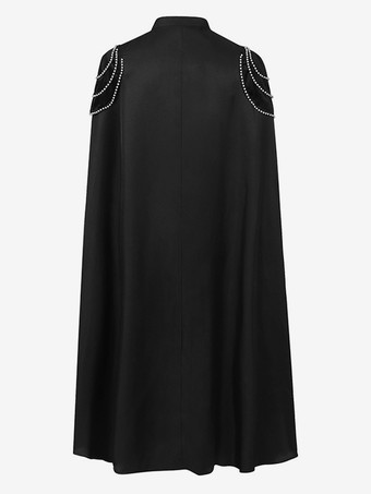 男性用ブラック ヴィンテージ レトロ チェーン ノースリーブ マント レトロ コスチューム バーガンディ