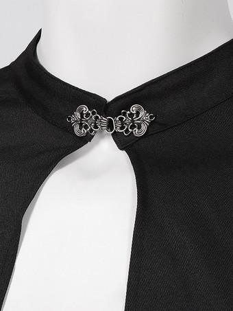 男性用ブラック ヴィンテージ レトロ チェーン ノースリーブ マント レトロ コスチューム バーガンディ