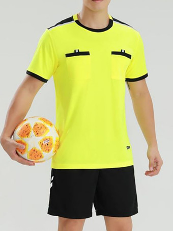 イエローメンズ サッカー ゴールキーパー ユニフォーム スーツ 大人用 通気性 トレーニング 半袖 トップスとショーツ