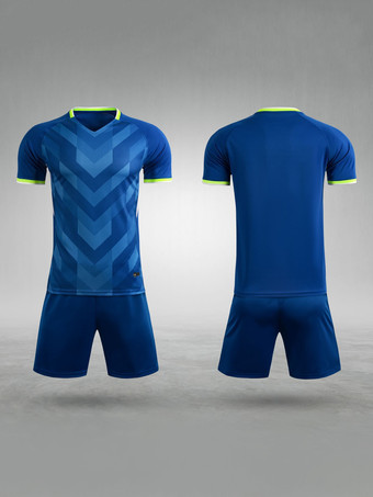 ブルー メンズ サッカーゴールキーパースーツ 通気性トレーニング 半袖トップスとショーツ