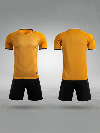 イエローメンズ サッカーゴールキーパースーツ 通気性トレーニング 半袖トップスとショーツ