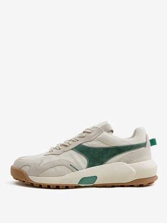 BeigeBaskets tendance en toile à bout rond pour hommes chaussures de sport