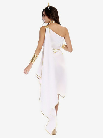 ギリシャの女神の白い流れるようなドレス エレガントなドレス ホリデーコスチューム