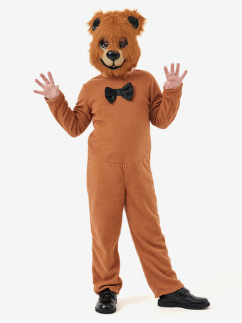 ブラウン 子供用ワンジージャンプスーツ着ぐるみライオンコスチューム