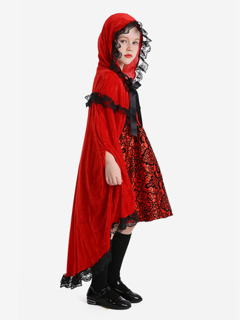 子供用コスチューム レッドセット 子供用マントドレス