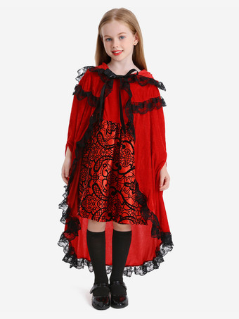 子供用コスチューム レッドセット 子供用マントドレス