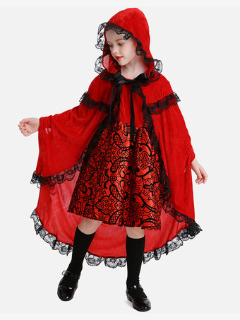 子供用コスチューム レッドセット 子供用マントドレス