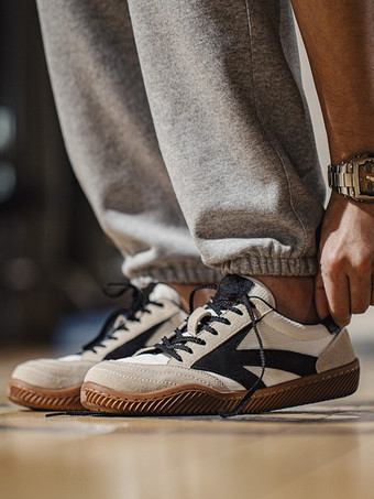 メンズスニーカー 快適なポリエステル ラウンドトゥ バスケット スポーツシューズ