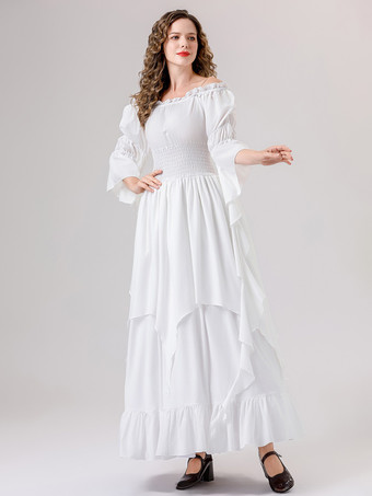 blanc Ensemble de costumes rétro 5 couleurs pour femmes costumes de vacances