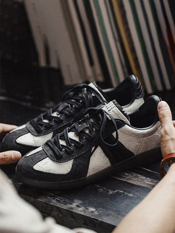 メンズスニーカー 快適なPUレザー ラウンドトゥ バスケット スポーツシューズ