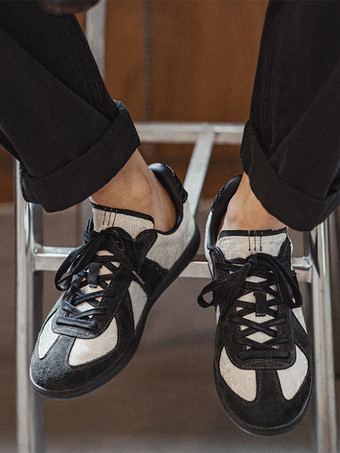 メンズスニーカー 快適なPUレザー ラウンドトゥ バスケット スポーツシューズ