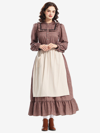 ヴィンテージ フローラルプリント レトロドレス エプロン コスチューム