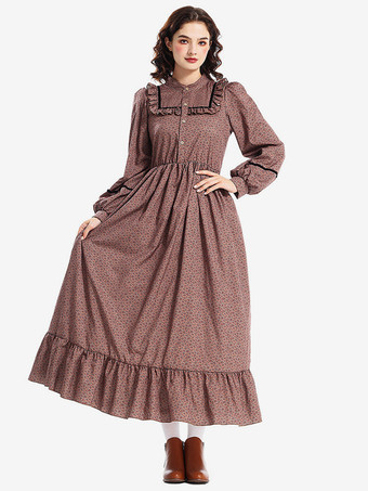 ヴィンテージ フローラルプリント レトロドレス エプロン コスチューム