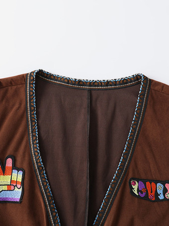 ヒッピーコスチューム メンズ ホリデー フリンジ 長袖 レトロ 衣類