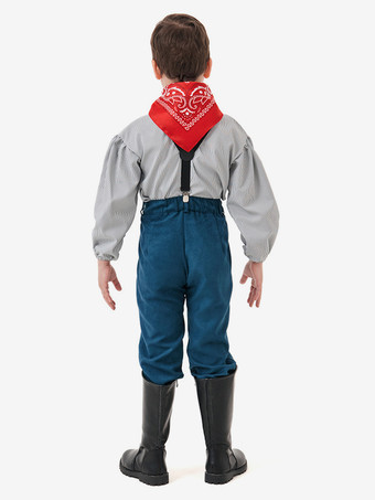 子供用オーバーオールコスチューム ディープブルーセット スカーフ付き