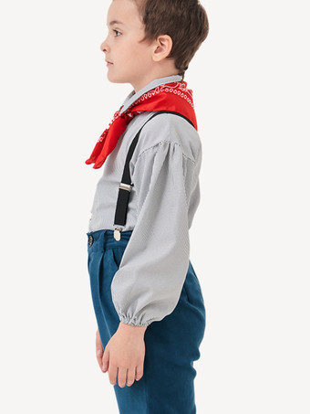 子供用オーバーオールコスチューム ディープブルーセット スカーフ付き