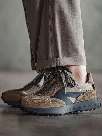 メンズスニーカー 快適なレザー ポインテッドトゥ バスケット スポーツシューズ