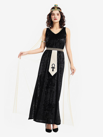 ブラック エジプトのドレス女神ショールロングドレス