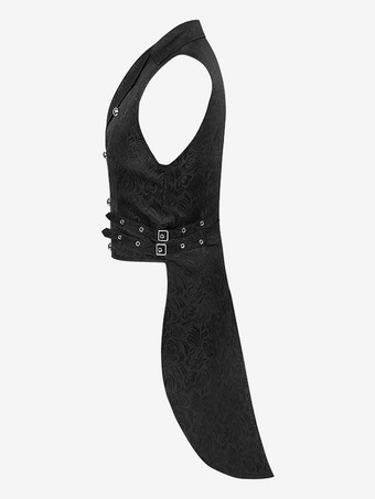 黒 ヴィンテージ ヴィンテージ ノースリーブ ポリエステル ポリエステル繊維 ベスト 男性用 レトロ コスチューム