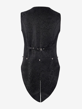 男性用ブラック ヴィンテージ ポリエステル ノースリーブ レトロ コスチューム