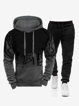 グレイメンズ カジュアル 赤と黒 スウェットシャツ 長袖 パーカーとパンツ