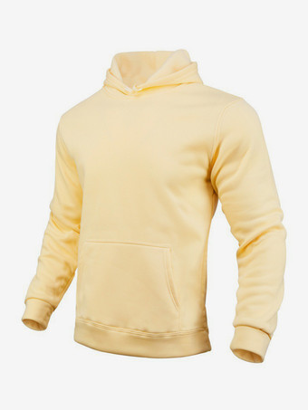 カーキ メンズパーカー フリース 無地 フード付き プルオーバー カジュアル 長袖 トップス