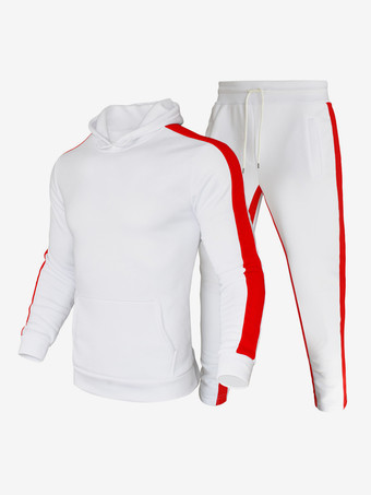 ホワイト メンズカジュアルツーピースパンツスーツ