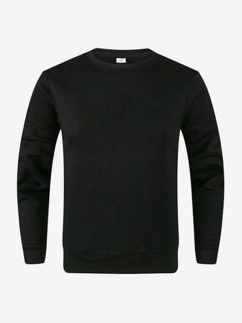 ブラック メンズトップス 無地 長袖 ゆったり Tシャツ