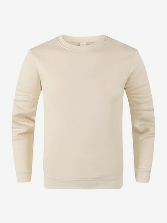 アイボリー メンズトップス 無地 長袖 ゆったり Tシャツ