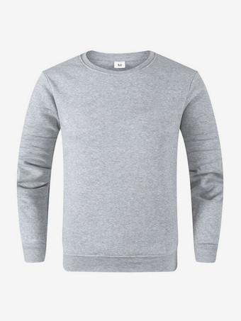 グレイメンズトップス 無地 長袖 ゆったり Tシャツ