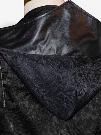 黒 ヴィンテージ 長袖 ポリエステル ポリエステル繊維 オーバーコート レトロ コスチューム 男性用