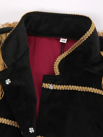 男性用のエレガントなポリエステル製長袖レトロコスチューム、レッドヴィンテージセット バーガンディ