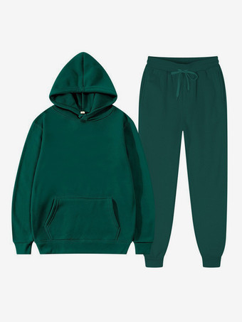 メンズ ツーピースセット フリース スウェットシャツ メンズ パーカーとパンツ