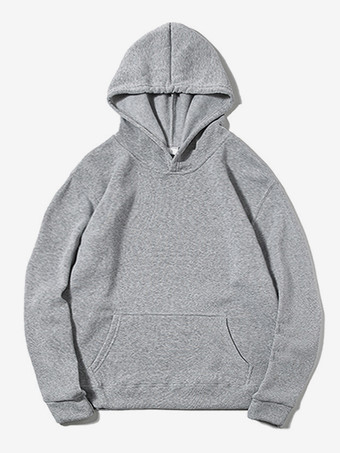 ライトグレー メンズ スウェットシャツ プラスサイズ ベルベット パーカー カジュアル ジャケット