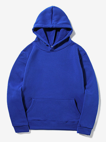 ブルー メンズ スウェットシャツ プラスサイズ ベルベット パーカー カジュアル ジャケット