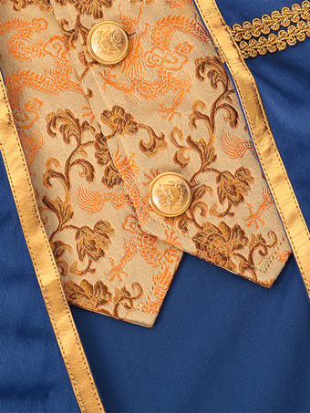 Costumes rétro à manches longues en polyester bleu vintage vintage pour homme