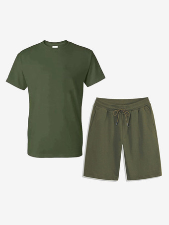 メンズ レジャー Tシャツとボトムス フィットネス ランニング ショーツと Tシャツ セット