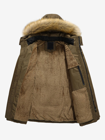 メンズ ミドル丈 パーカーコート ゆったり コットンコート プラスサイズ フード付き 冬用コート