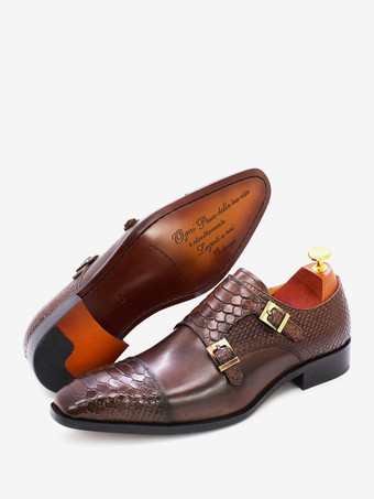 メンズ モンクローファー シューズ バックル スクエアトゥ 牛革 モンクストラップ モカシン オックスフォードシューズ