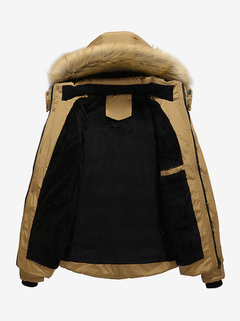 メンズ コットンコート フェイクファーカラー フード付き カジュアル プラスサイズ パーカー