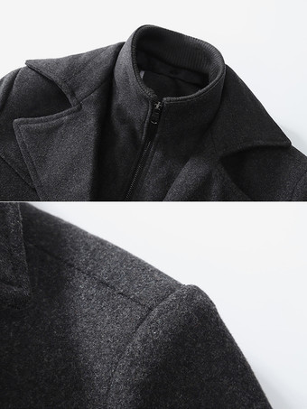 男性用ウールコート 長袖 暖かいコート 冬物