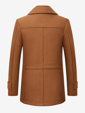 男性用ウールコート 長袖 暖かいコート 冬物