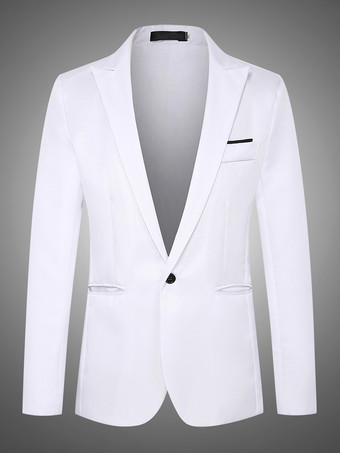 ホワイト メンズ ジャケット スリム カジュアル スーツ トップス プラスサイズ ブレザー