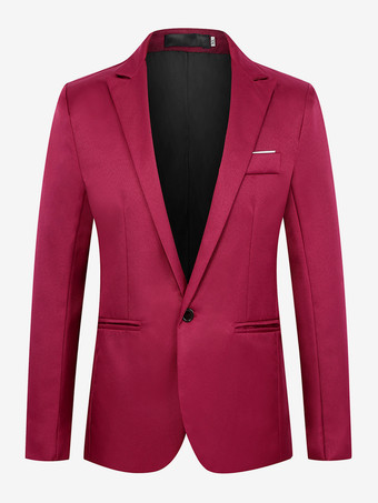 ワインレッド メンズ ジャケット スリム カジュアル スーツ トップス プラスサイズ ブレザー
