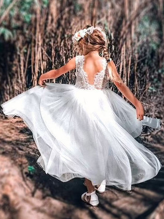 ウェディング フラワーガールドレス 特別な日のドレス セージ ノースリーブ レース