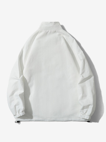 メンズジャケット ゆったり 無地 ウィンドブレーカー レトロ シンプル ワークウェアジャケット